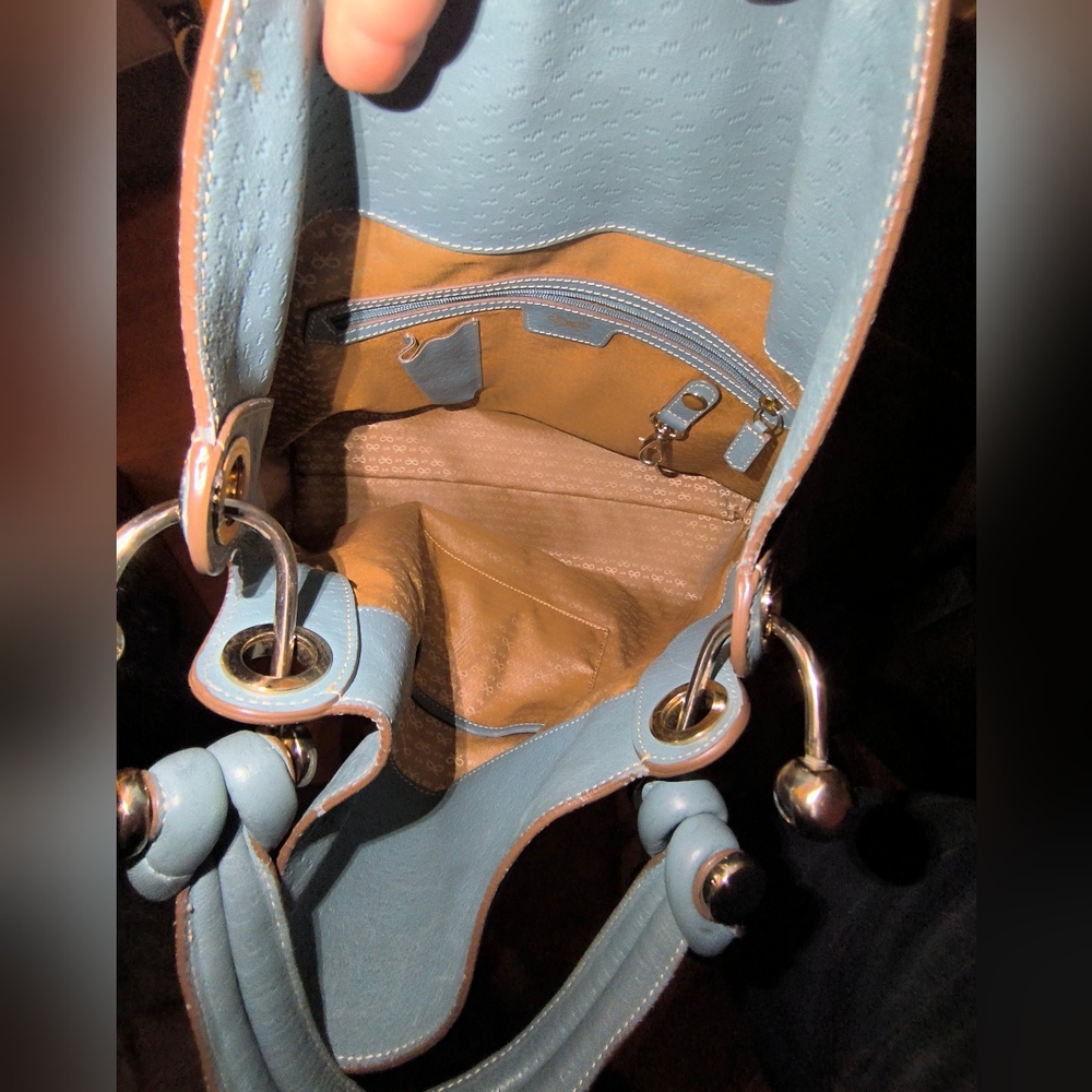 Anya Hindmarch Elrod Hibo Bag Petrol Blue Leather - Picture 14 of 17